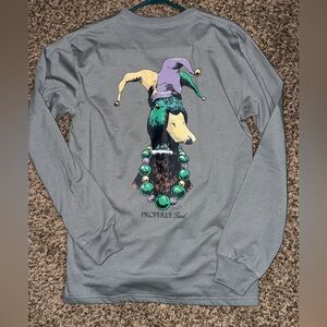 NWOT Properly Tied Gray Mardi Gras Long Sleeve Tee